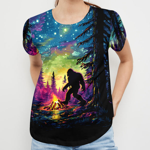 Bigfoot Alone With Campfire Night All Over Print