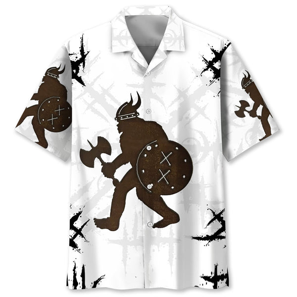 Bigfoot Viking Warrior Hawaiian Shirt