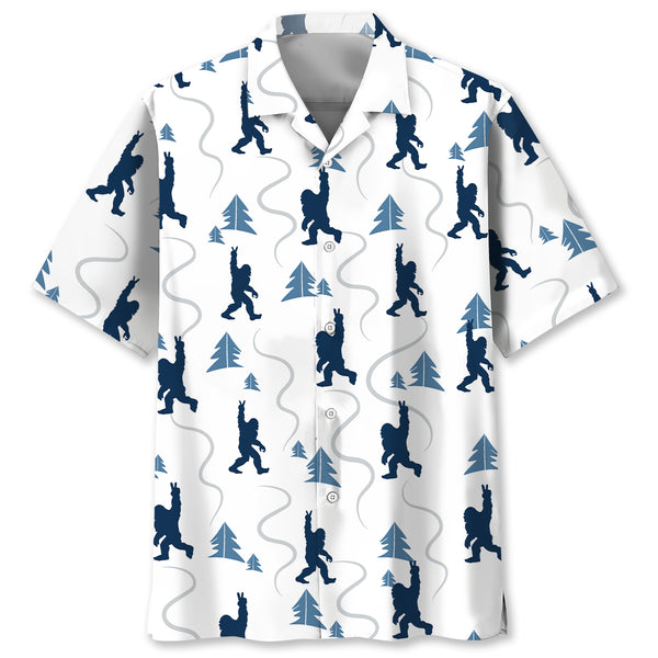 Bigfoot Peace Mountain Hawaiian Shirt
