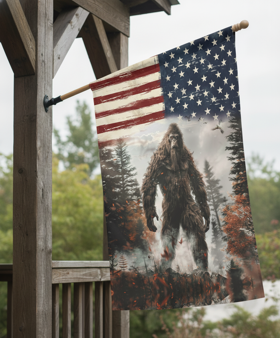 Megapithecus Flag Bigfoot American Wilderness Legend Flag Decor – Artlohadvl