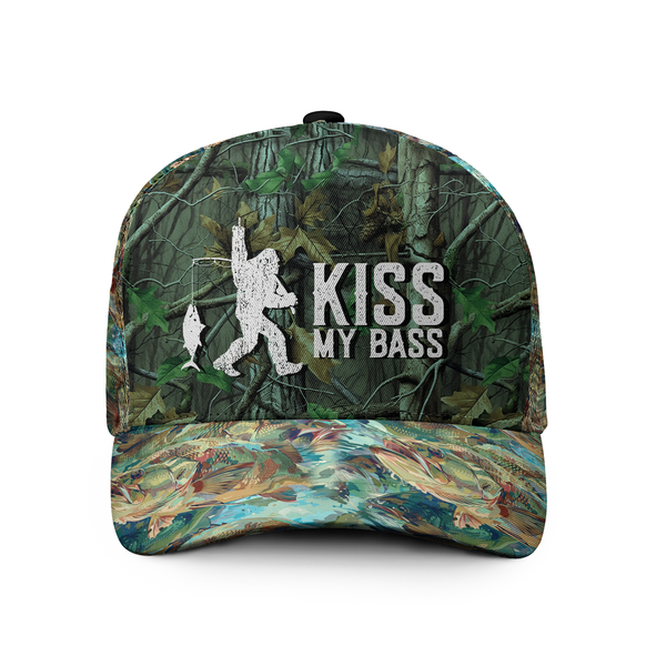 Bigfoot Fishing Kiss My Bass Trucker Hat