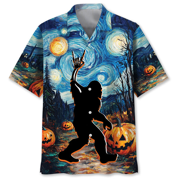 Bigfoot Horror Night Hawaiian Shirt