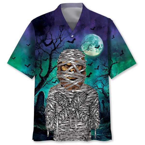 Bigfoot Mummy At Halloween Night Hawaiian Shirt