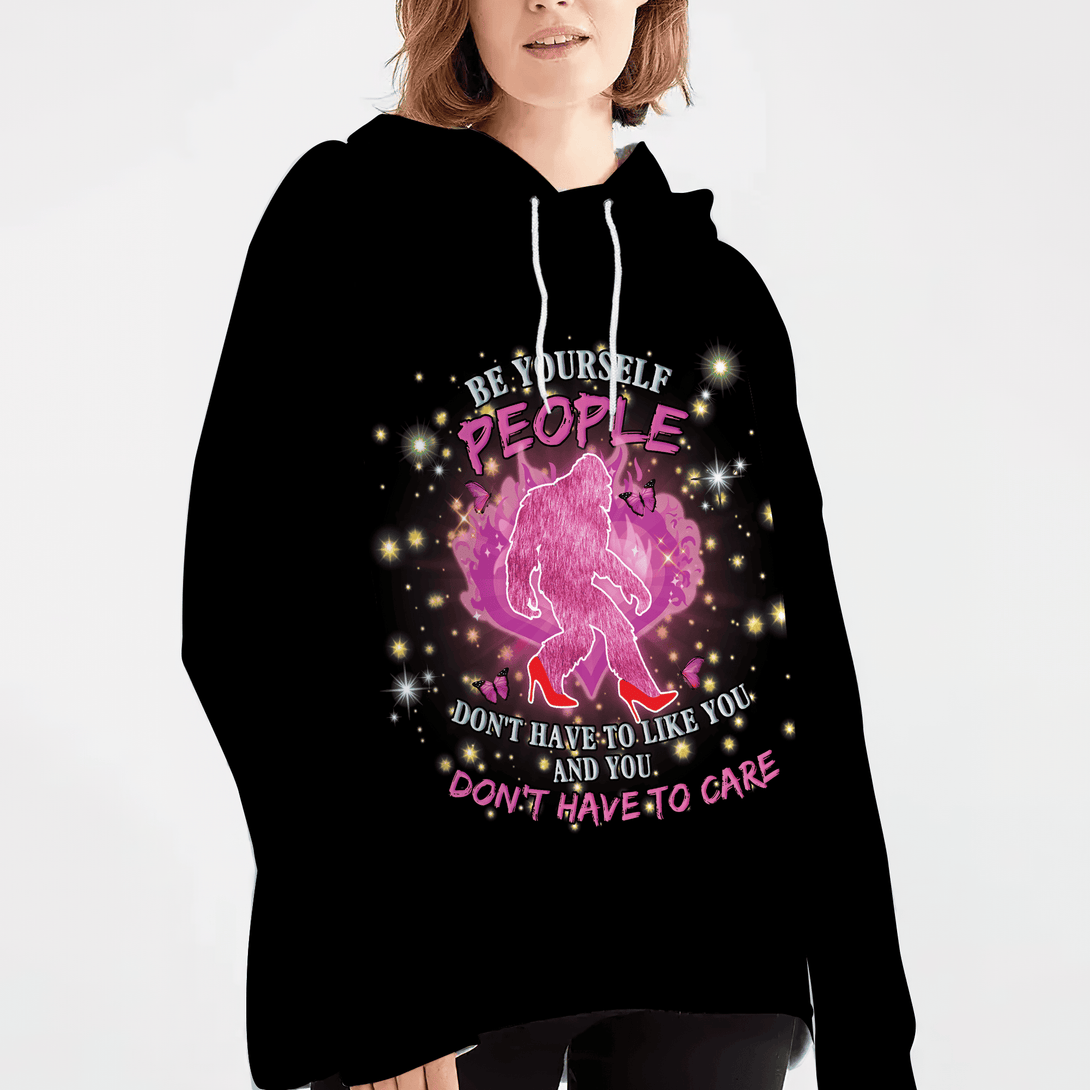 Be Yourself Bigfoot High Heel Walking All Over Print Hoodie / S