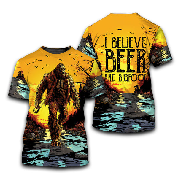 I Belive In Bigfoot & Beer T-Shirt For Men & Women