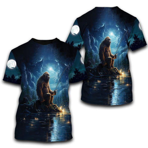 Bigfoot Fishing T-Shirt For Men & Women