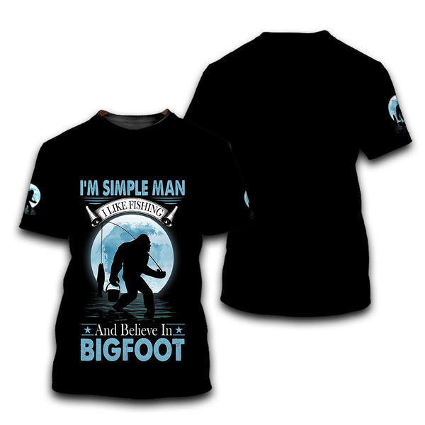 I'm A Simple Man Bigfoot Fishing T-Shirt For Men